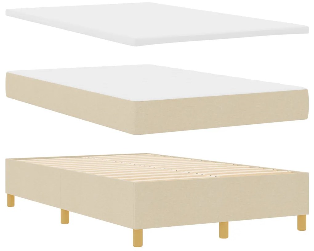 Box Spring Ágy Matrac Krém Kis franciaágy Szövet