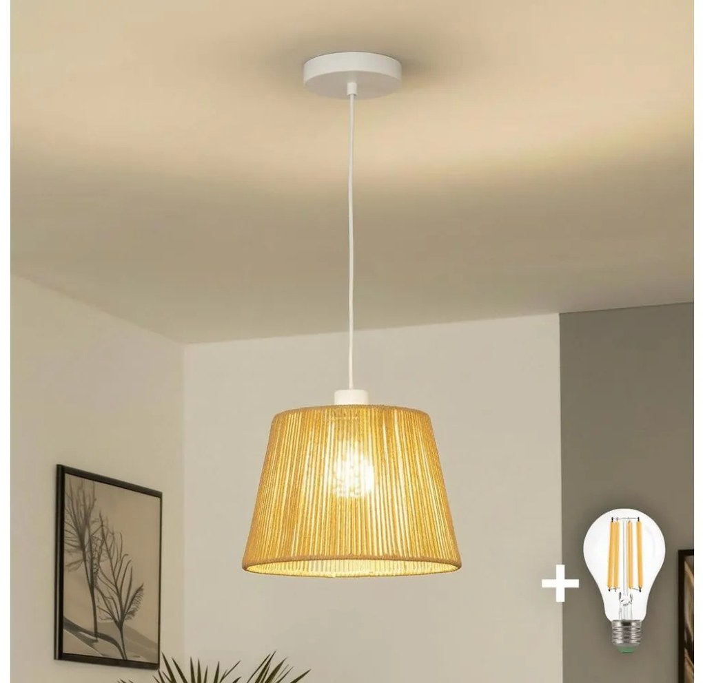 Brilagi - CERIA BOHO LED függőlámpa kábellel, 1xE27/40W/230V, átm. 28 cm, barna