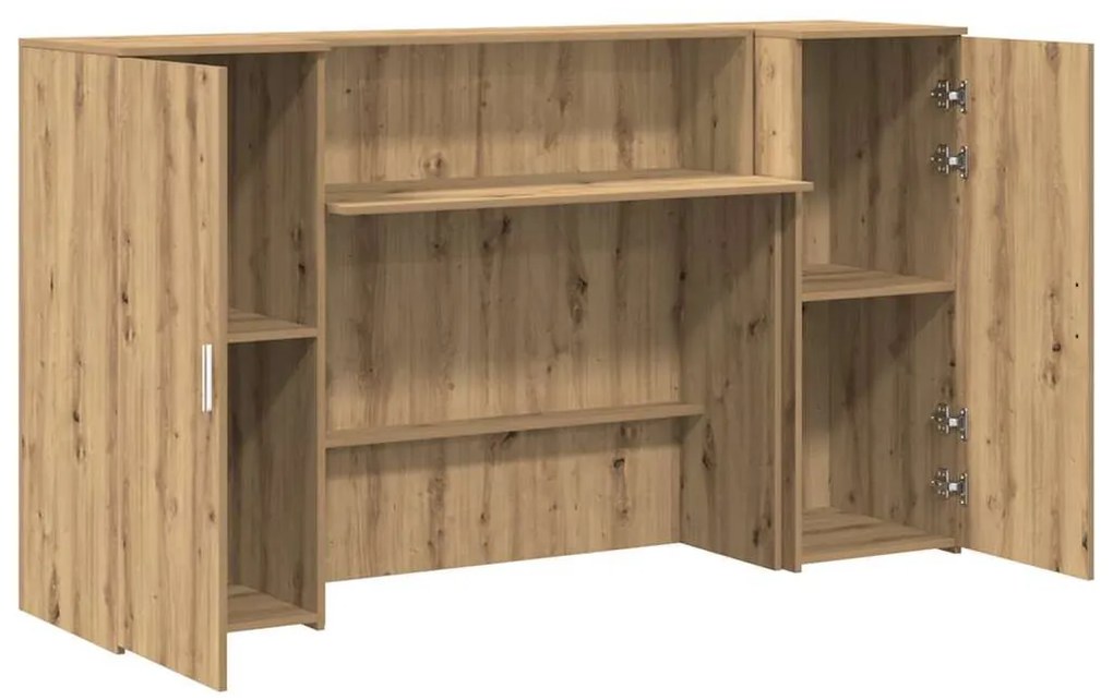 recepciós pult kézműves tölgy 180x50x103,5 cm szerelt fa