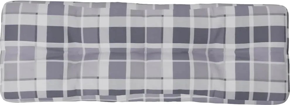 vidaXL szürke kockás szövet raklappárna 120 x 40 x 12 cm