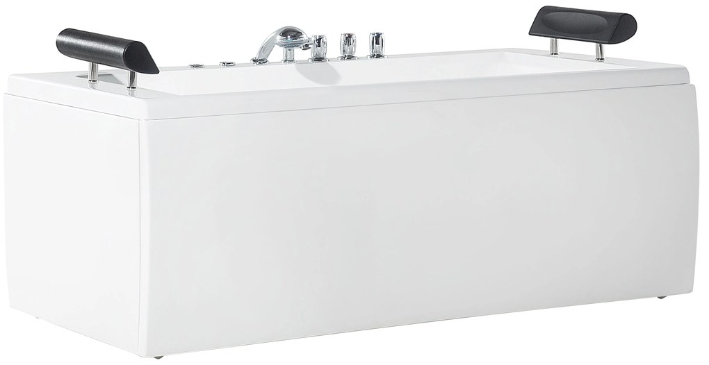 Fehér whirlpool masszázskád LED világítással 172 x 83 cm MONTEGO Beliani
