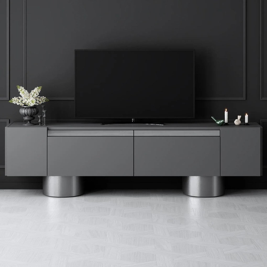 TV szekrény Bohem - Anthracite, Silver