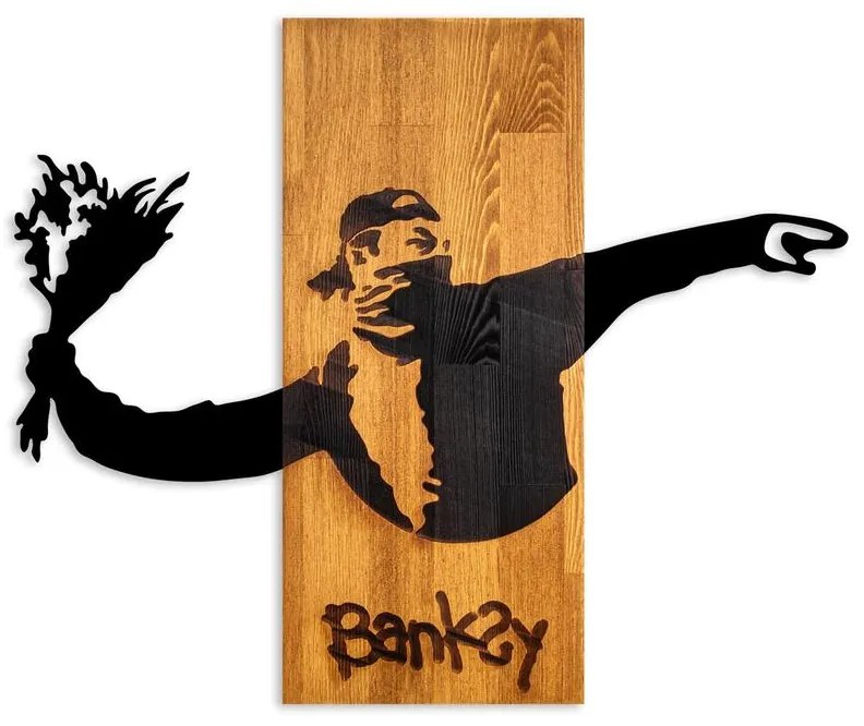 Fa fali dekoráció, Banksy - Flower Thrower