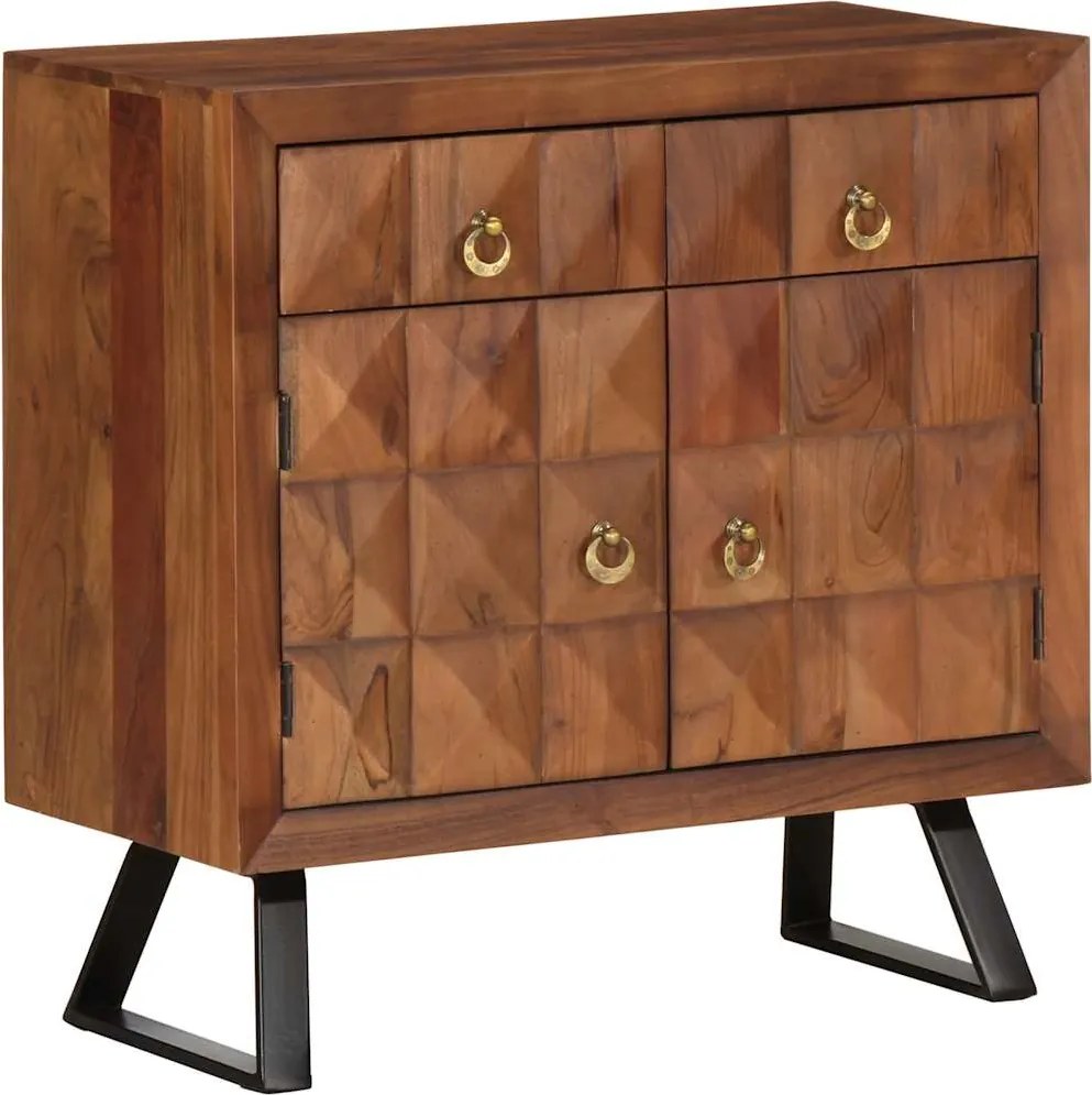 vidaXL fiókos szekrény mézbarna 70x35x70 cm tömörfa akácfa