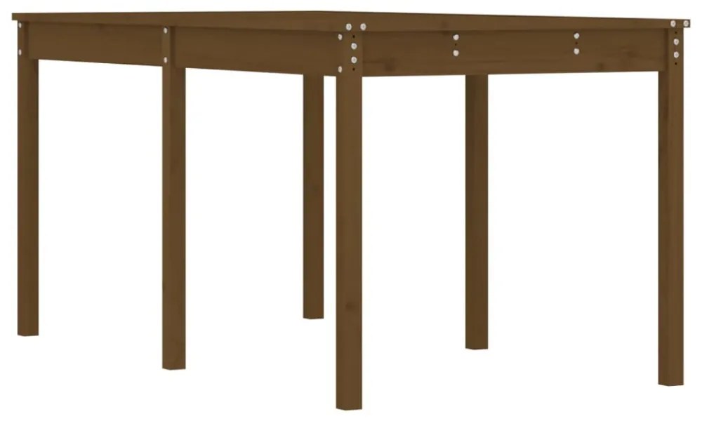 mézbarna tömör fenyőfa kerti asztal 159,5 x 82,5 x 76 cm