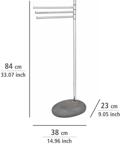 WENKO 19493100 - PEBBLE STONE törölközőtartó 38x84 cm, fényes króm/szürke