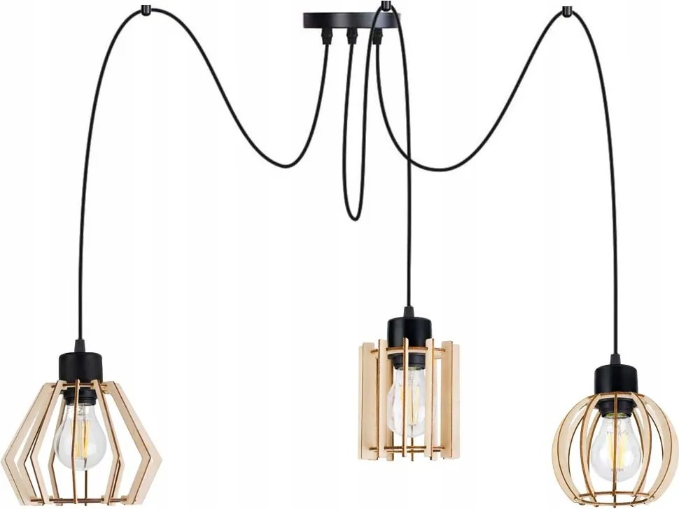 Függő mennyezeti lámpa Zwis Loft lámpabúra 3xE27 Pók