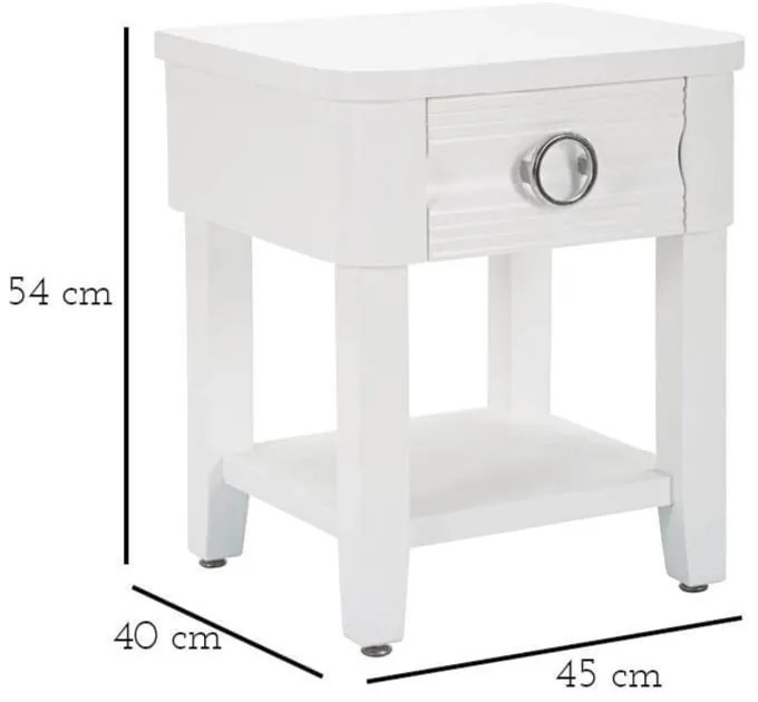 Fehér jegenyefenyő éjjeliszekrény Shine – Mauro Ferretti