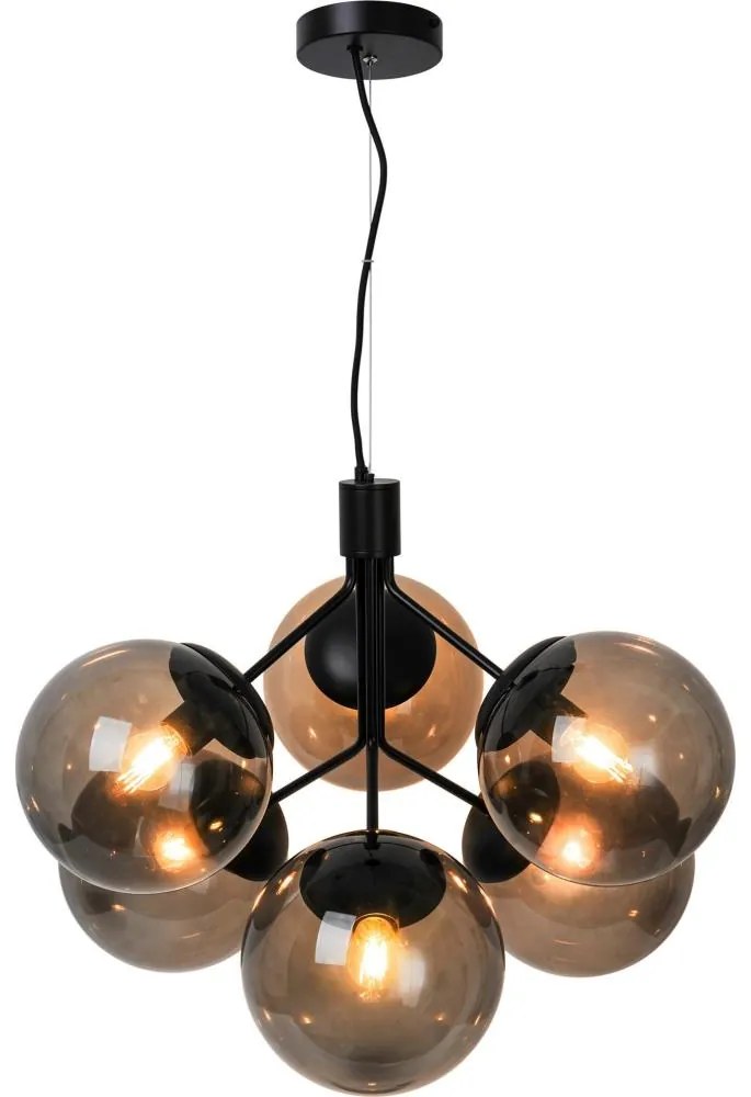 Nordlux - Csillár zsinóron IVONA 6xE27/28W/230V fekete