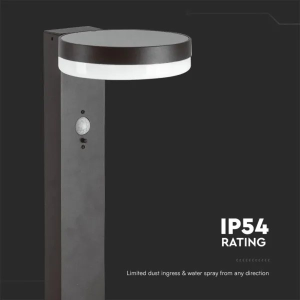 LED Napelemes lámpa érzékelővel LED/2W/3,7V IP54 3000K kerek fekete