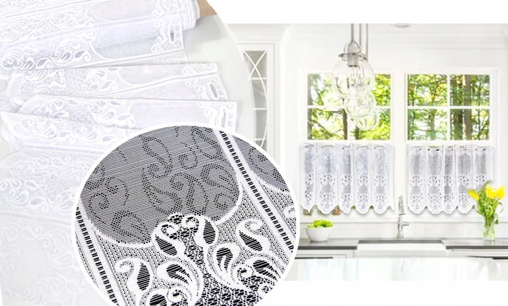 Zsakárd függöny, vitrázs függöny, lambrekin, 40 cm