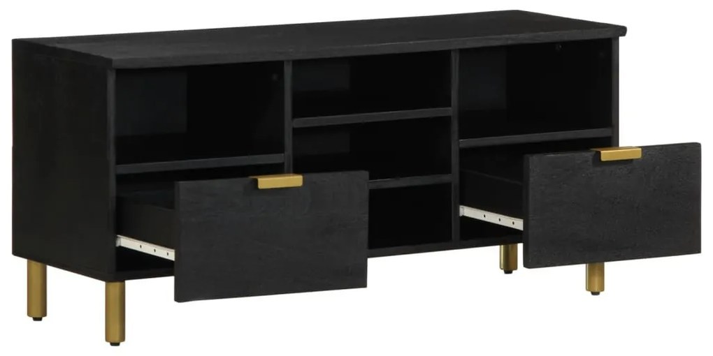 fekete szerelt fa TV-szekrény 100 x 33 x 46 cm