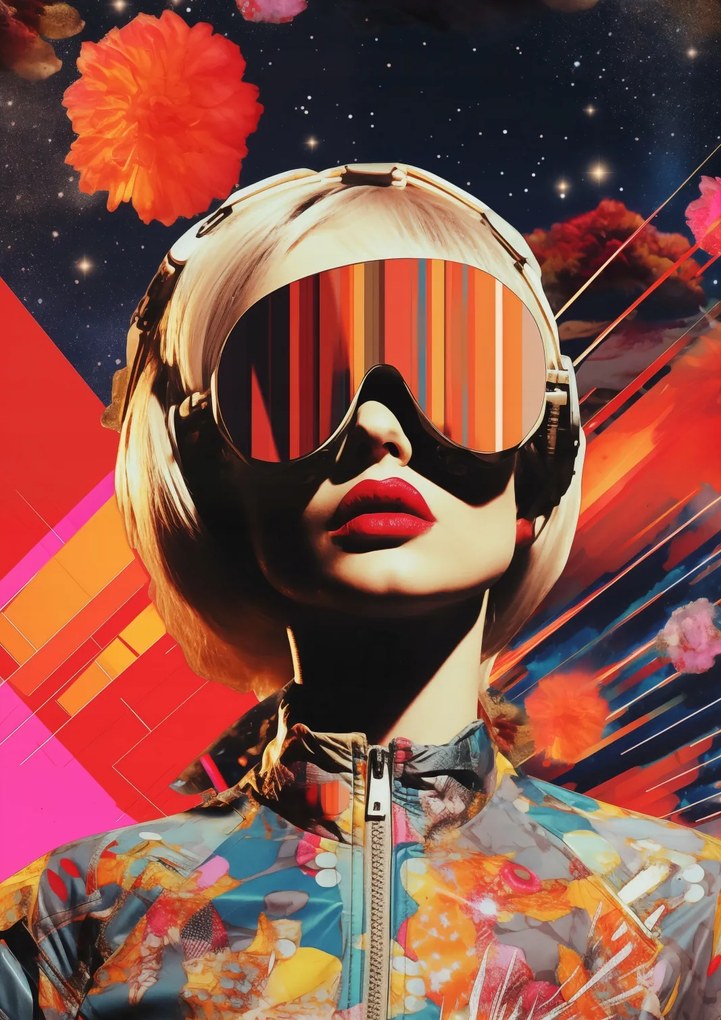 Poszter 21x29,7cm Retrofuturisztikus Múzsa