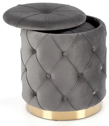 KÉSZLET 2x Taburet POLLY átm. 40/44 cm szürke/arany