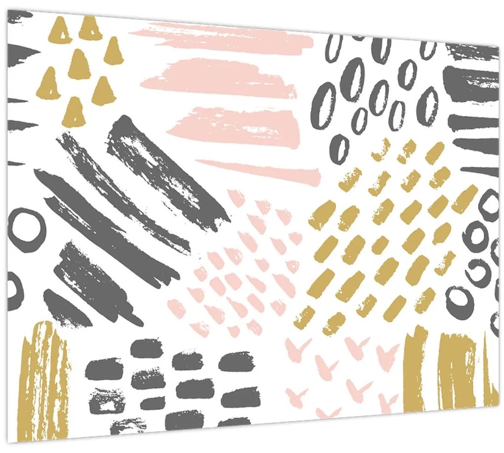Kép - Absztrakt stroke-ok (70x50 cm)