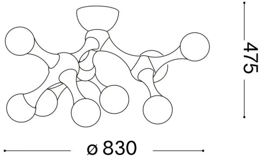 Ideal Lux - LED Felületre szerelhető csillár NODINO 9xG9/3W/230V fehér