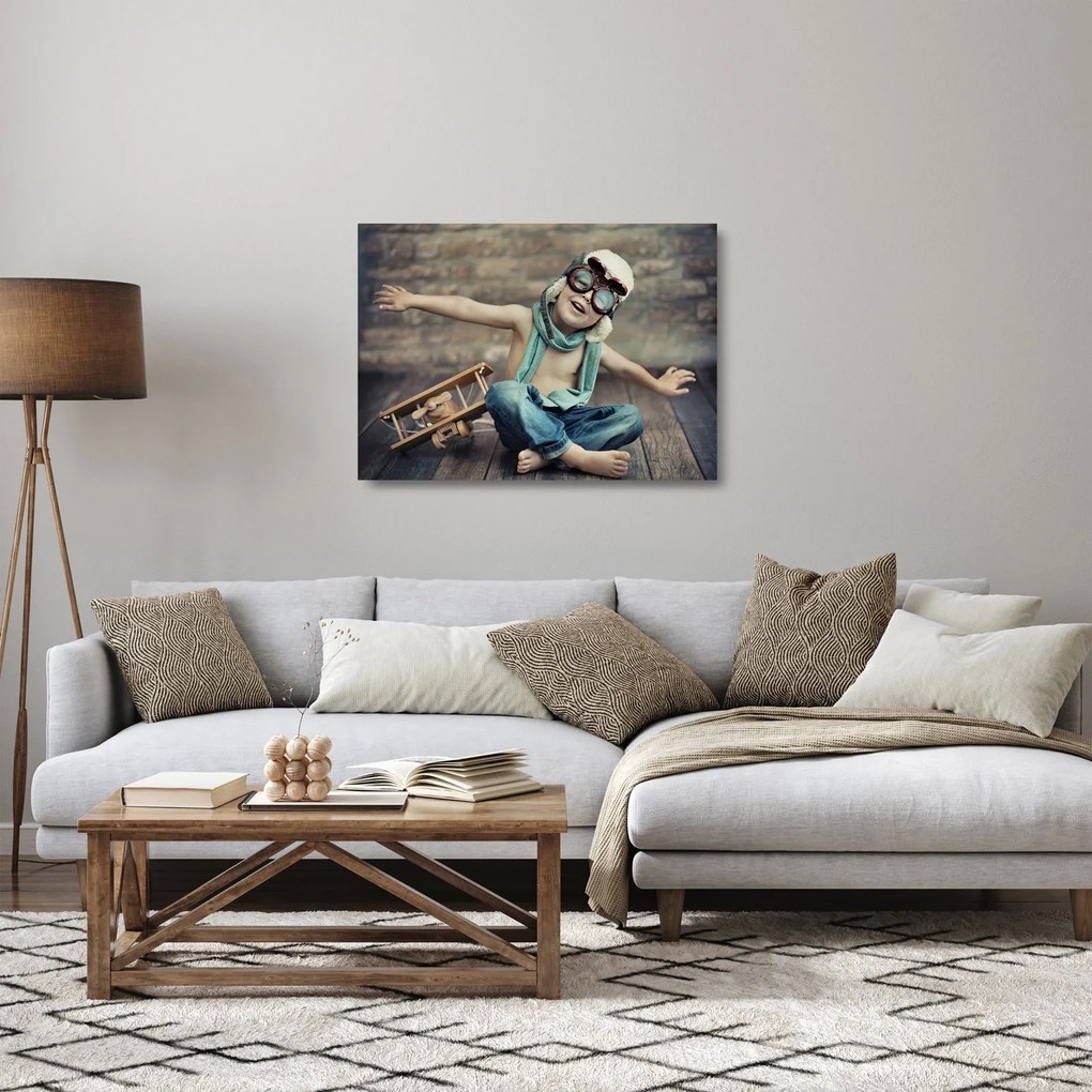 Kép - Fiatal pilóta (üvegen) (70x50 cm)