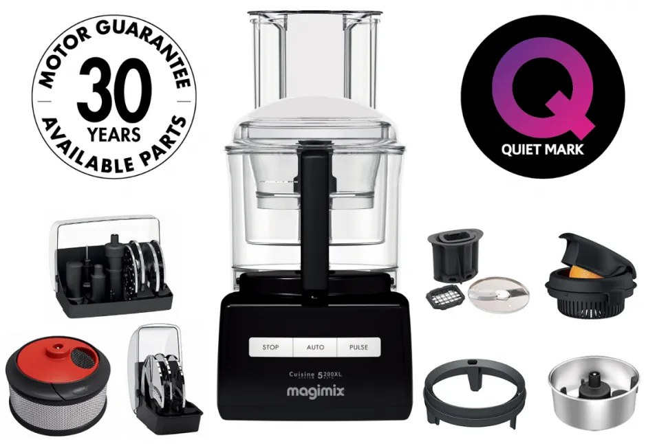 Magimix® 5200 XL Konyhai robotgép Premium csomag fekete színben