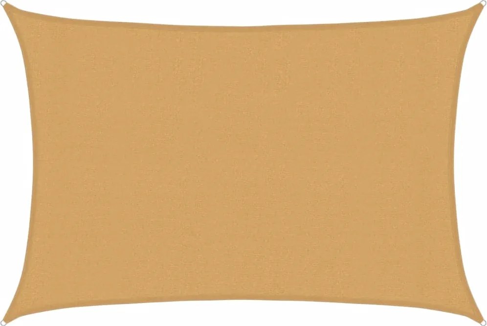 vidaXL homokszínű négyszögletű HDPE napvitorla 160 g/m² 3x4 m