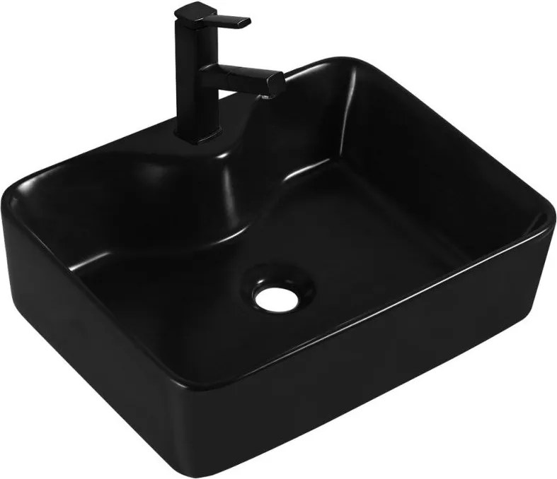 Mexen Eva munkalapra szerelhető mosdókagyló 48 x 37 cm, fekete matt - 21424970