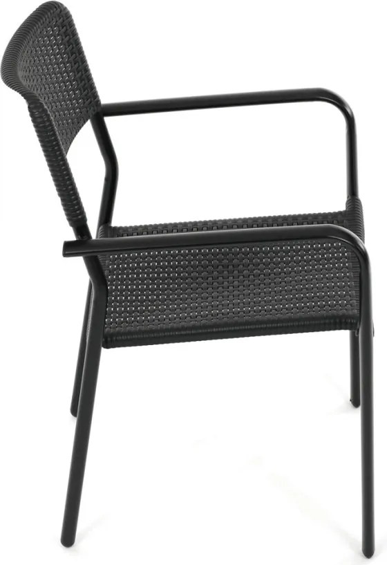 Kerti szék, fém, műanyag, fekete, AZC-H1021 BK