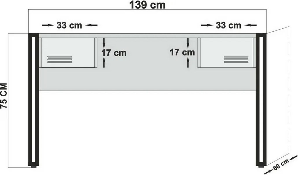 Cosmo Atlantic Pine and Black íróasztal