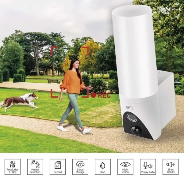 LED Intelligens kültéri kamera lámpával GoSmart LED/12W/230V IP65 Wi-Fi Tuya fehér