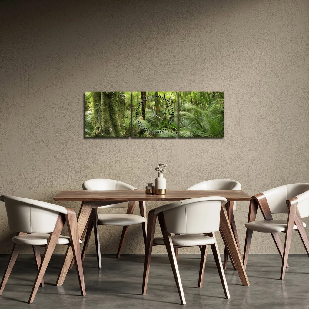 Trópusi esőerdő kép (órával) (90x30 cm)