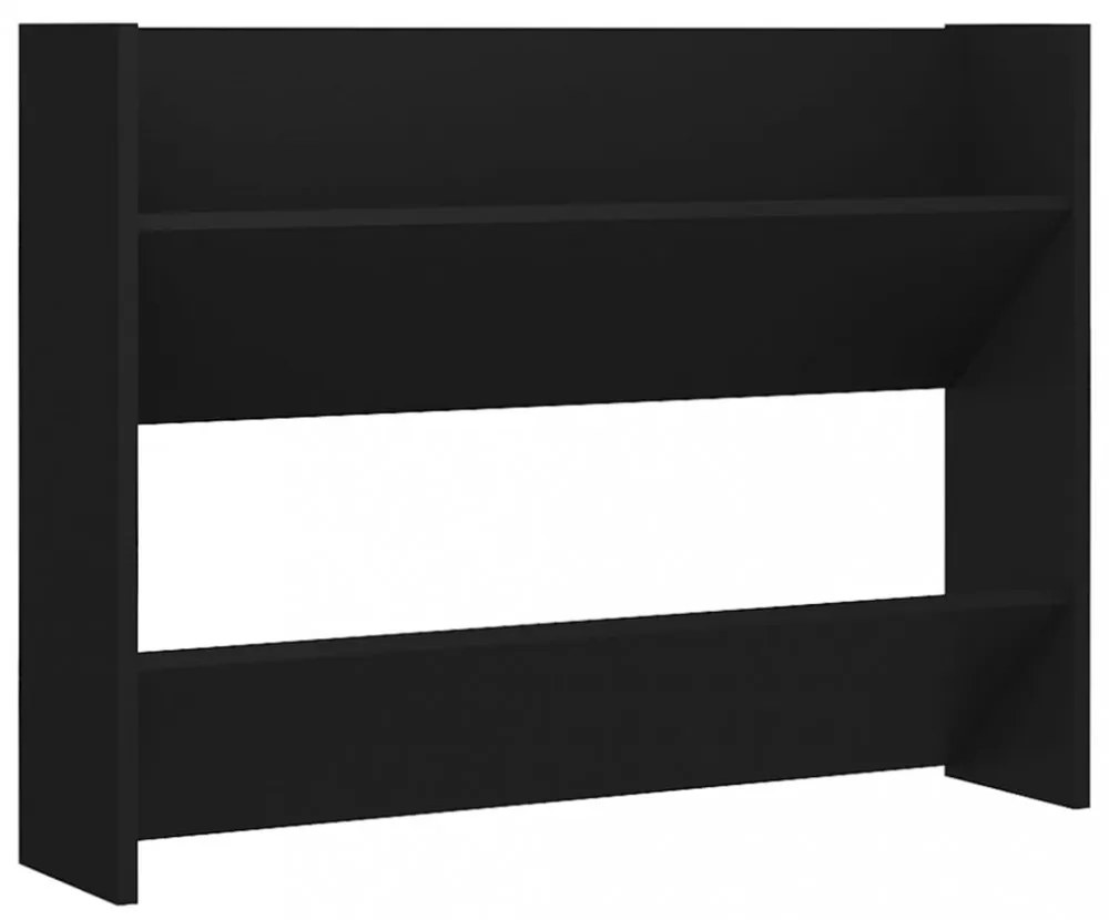 fekete szerelt fa fali cipősszekrény 80 x 18 x 60 cm