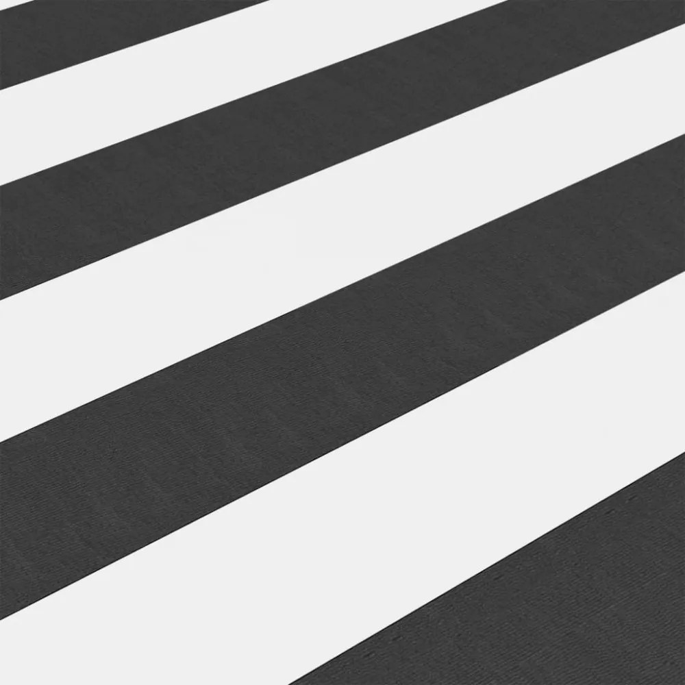 antracitszürke-fehér oxford-szövet erkélyparaván 120 x 600 cm