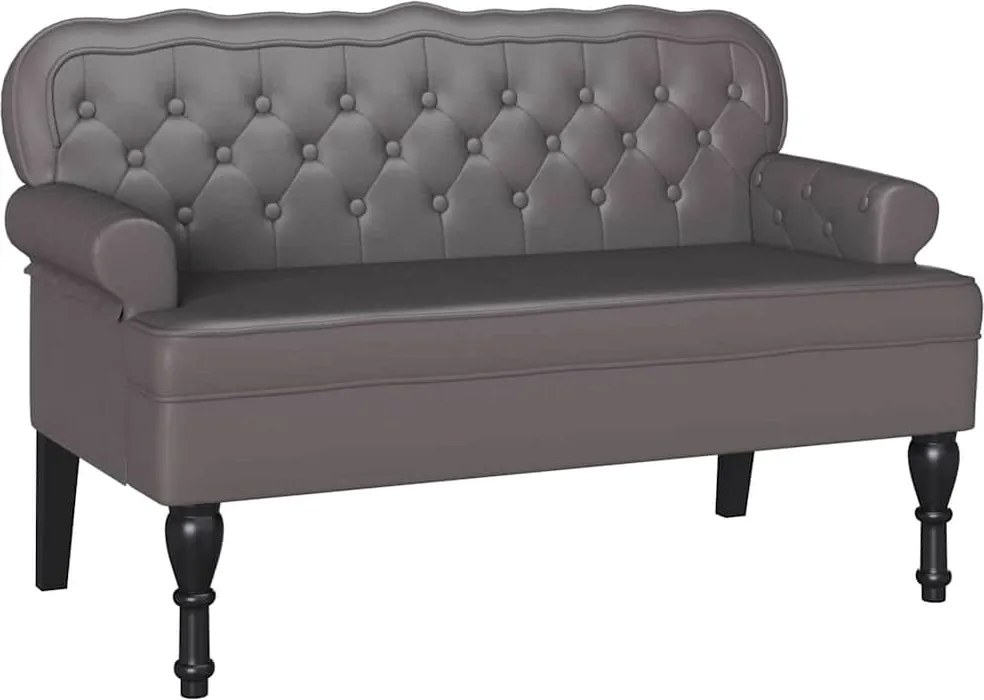 vidaXL Chesterfield Pad Szürke 119,5 x 64,5 x 75 cm Műbőr