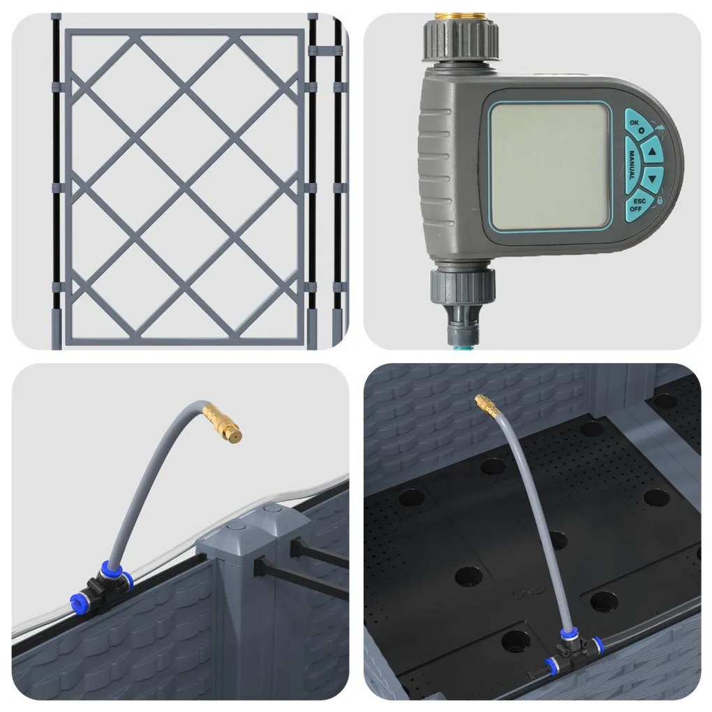 Kerti ültetők Világosszürke 120 x 40 x 126 cm Acél