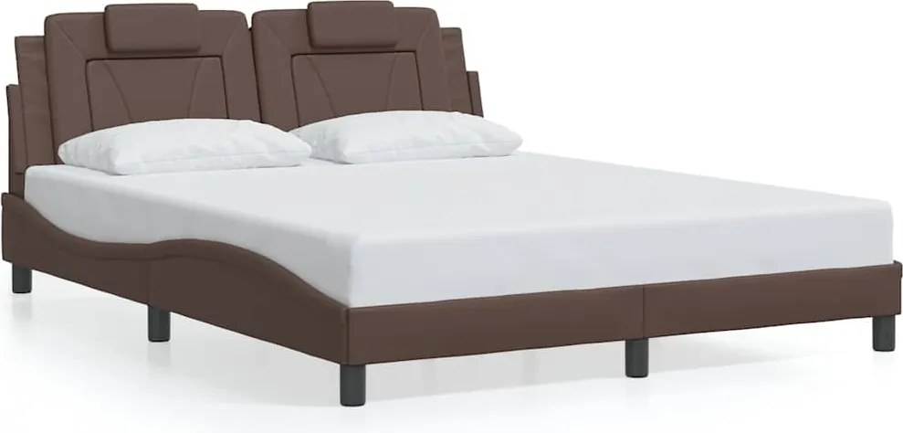 vidaXL barna műbőr ágykeret Viana matrac nélkül 160 x 200 cm