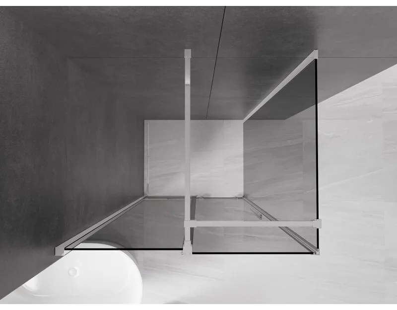 Mexen Velar, zuhanykabin tolóajtóval 100 x 80 cm, 8mm szürke üveg, króm, 871-100-080-41-01