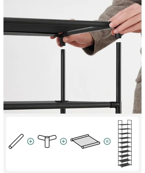 Cipőtartó ALVORO fekete