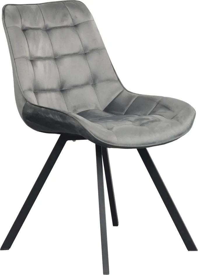 Étkezőszék, sötétszürke Velvet szövet/fekete, SAMIRA