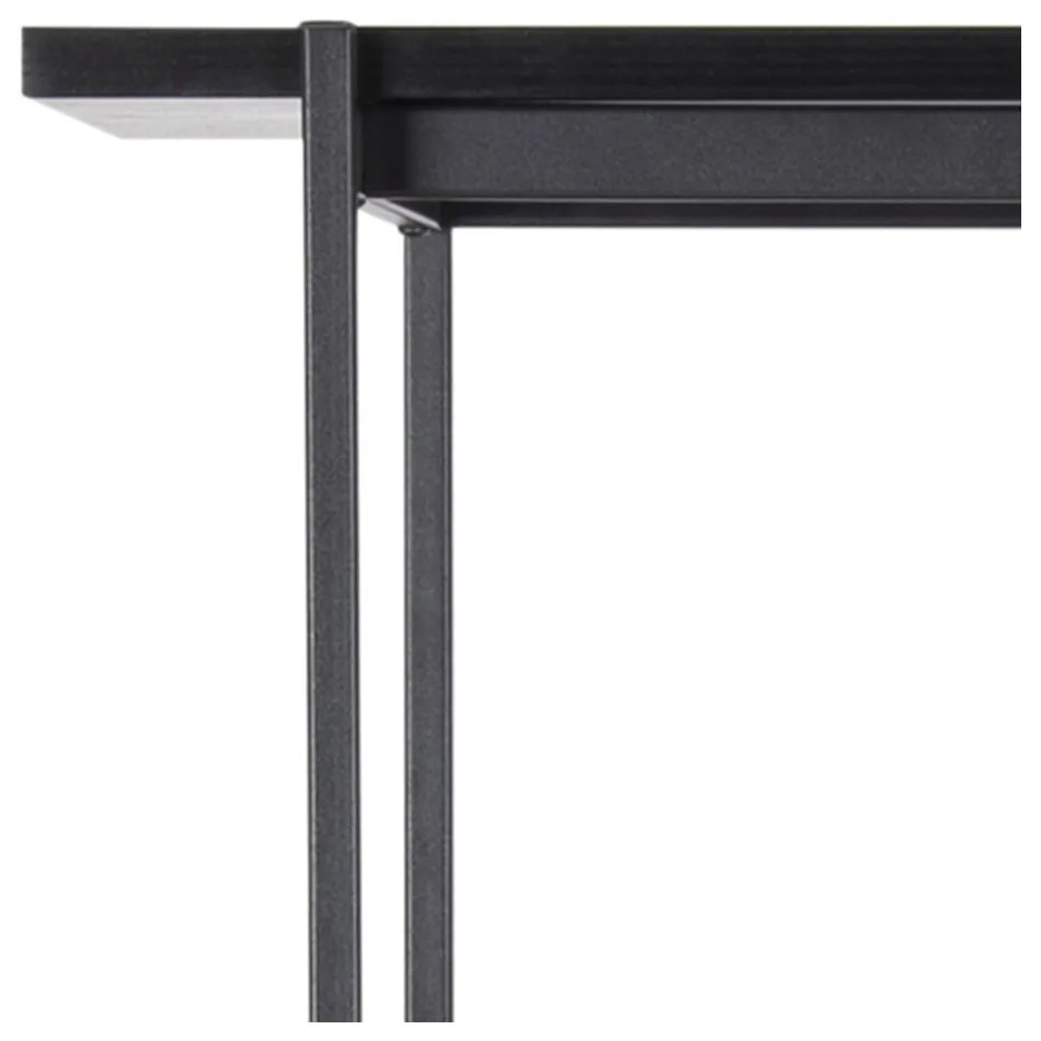 Fekete polcos állvány kőrisfa dekorral 94x172 cm Angus – Actona