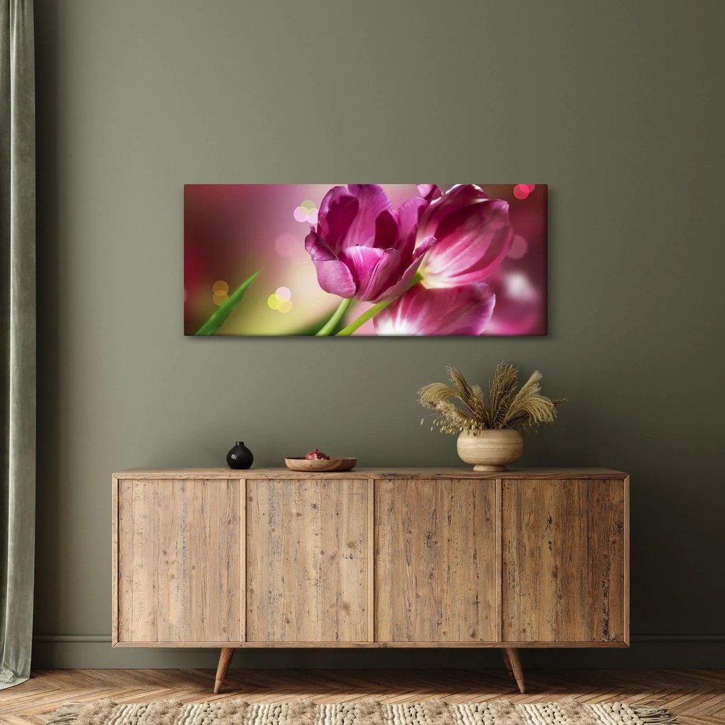 Rózsaszín tulipánok képe (120x50 cm)