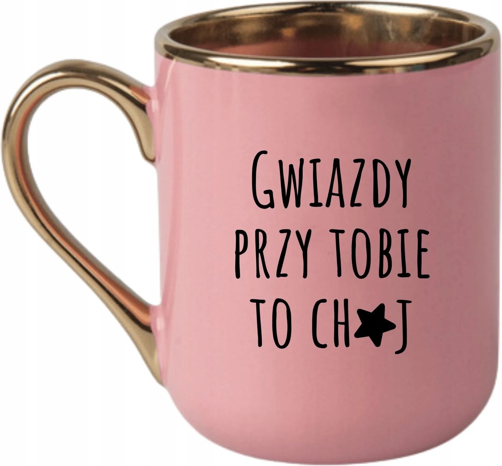 Bögre Elegáns Rózsaszín Arany Rant Vicces Ajándék Csillag Melletted