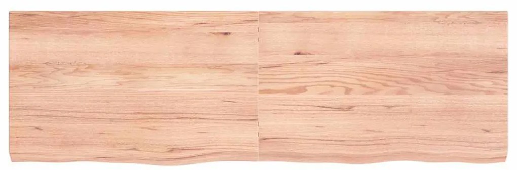 világosbarna kezelt tömör fa fürdőszobai pult 160x50x(2-6) cm