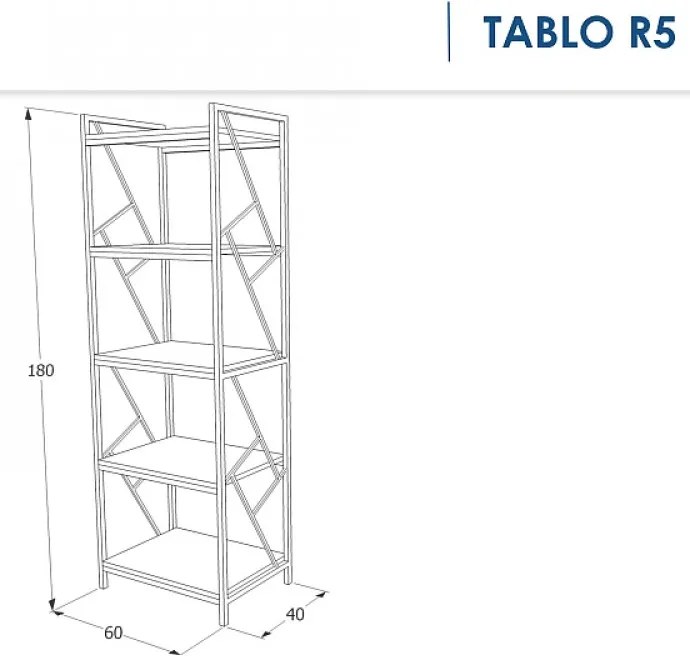 Tablo R5 180cm Könyvespolc Tölgy - Sötétbarna