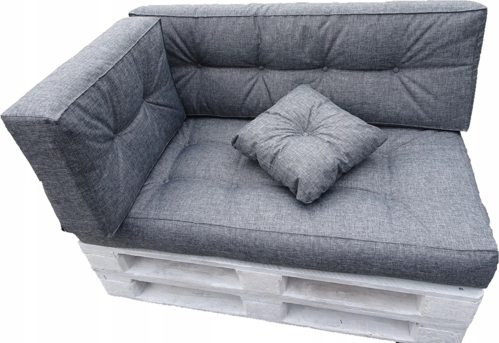 Párnák Egy Raklapra kpl 4 db 120 X 60 szürke Egyenes Háttámla