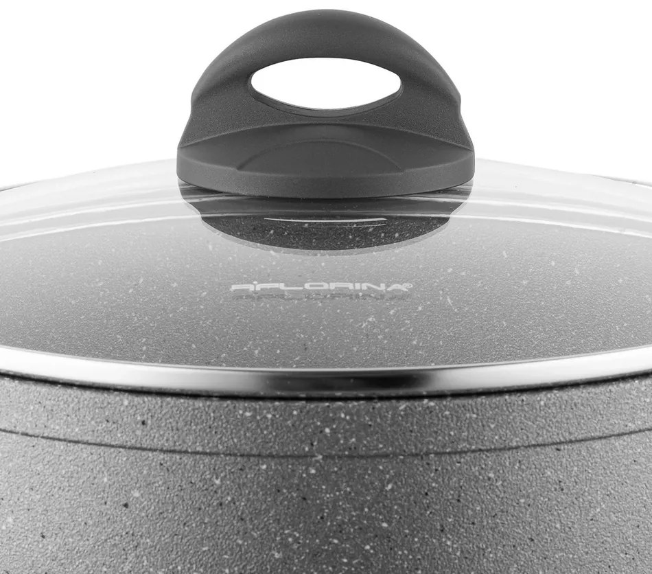 Florina Lava Stone MG fazék fedővel indukciós és gáztűzhelyre, 16 cm, 1,2 l, 16 cm átmérőjű