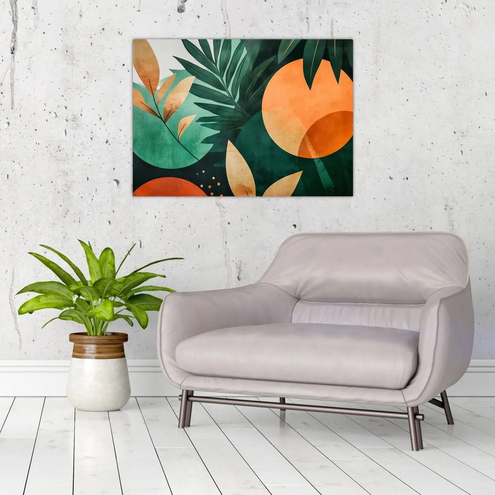 Kép - Geometrikus természeti minták (70x50 cm)