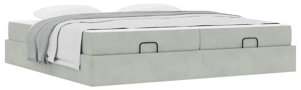 Ágykeret Világosszürke 200 x 200 cm Bársony