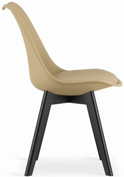 Étkező garnitúra 1 + 4, fekete ADRIA asztal 120x80 cm + bézs BALI MARK szék fekete lábakkal