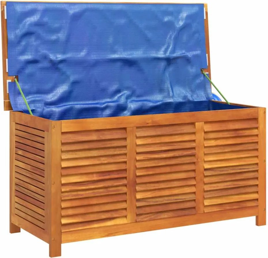 vidaXL tömör akácfa kerti tárolóláda zsaluval 113 x 50 x 56 cm
