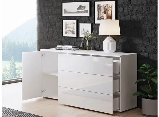 Komód Nova -110 (fehér + fényes fehér). 1060060