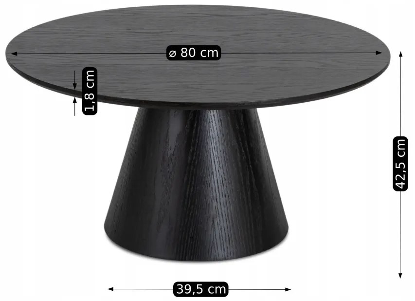 Dohányzóasztal Fekete Színben. CASSANDER MAX