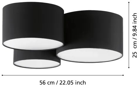 Eglo 99508 - Mennyezeti lámpa PASTORE 3xE27/60W/230V